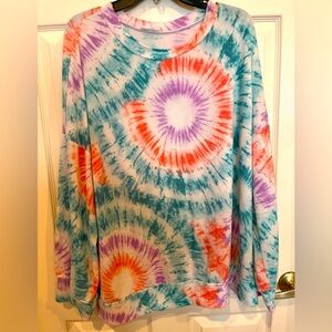 3X Chic soul tie-dyed lightweight sweatshirt